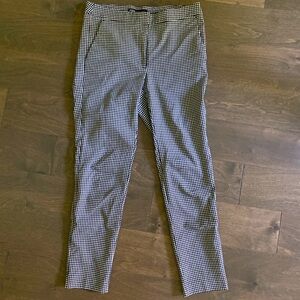 ZARA high rise slim gigham pants in black and white in size medium